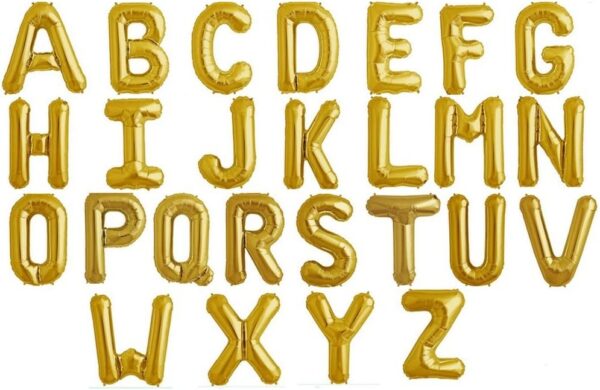 Golden Foil Alphabet Balloons (16 inch) - 1 Letter