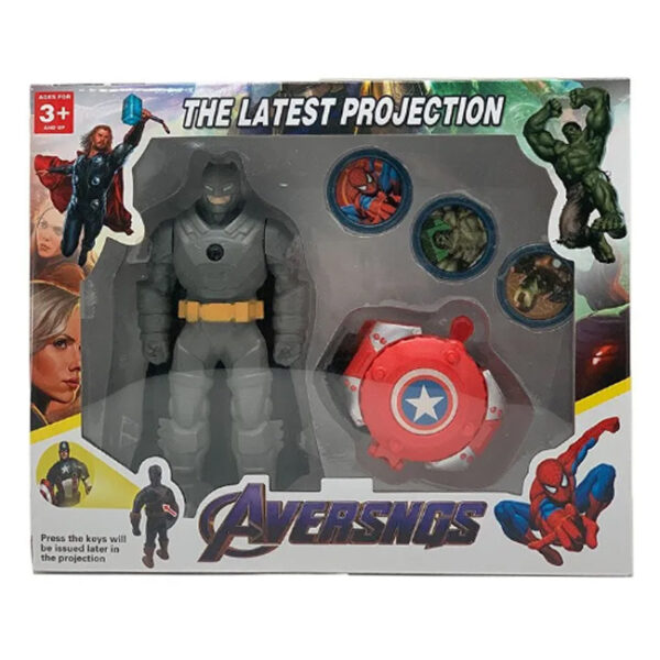 Superhero Action Figure with Projector Shooting Watch