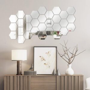 Hexagon Mirror Wall Sticker - A4-040